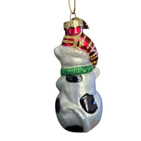 Christopher Radko Christmas Cow Ornament 3.5" Glass Poland Handcrafted - Picture 4 of 6